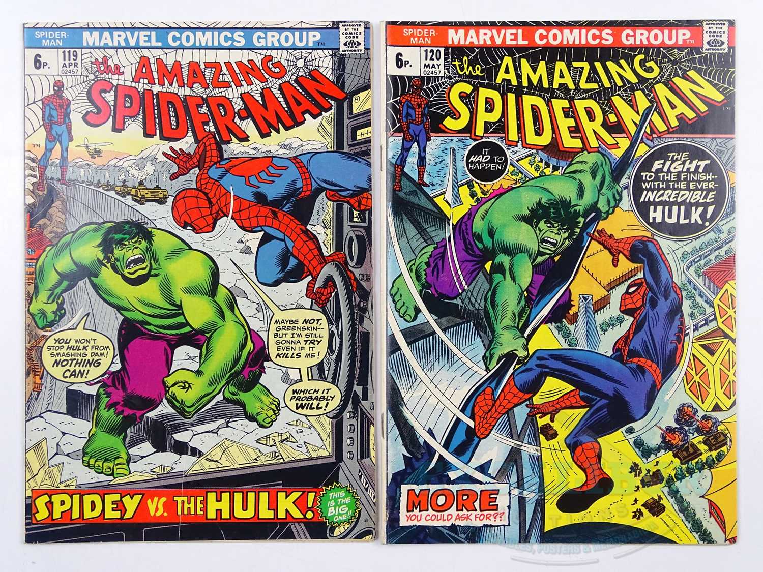 Amazing Spider-Man #119 Spidey purchases vs. Hulk! 1973