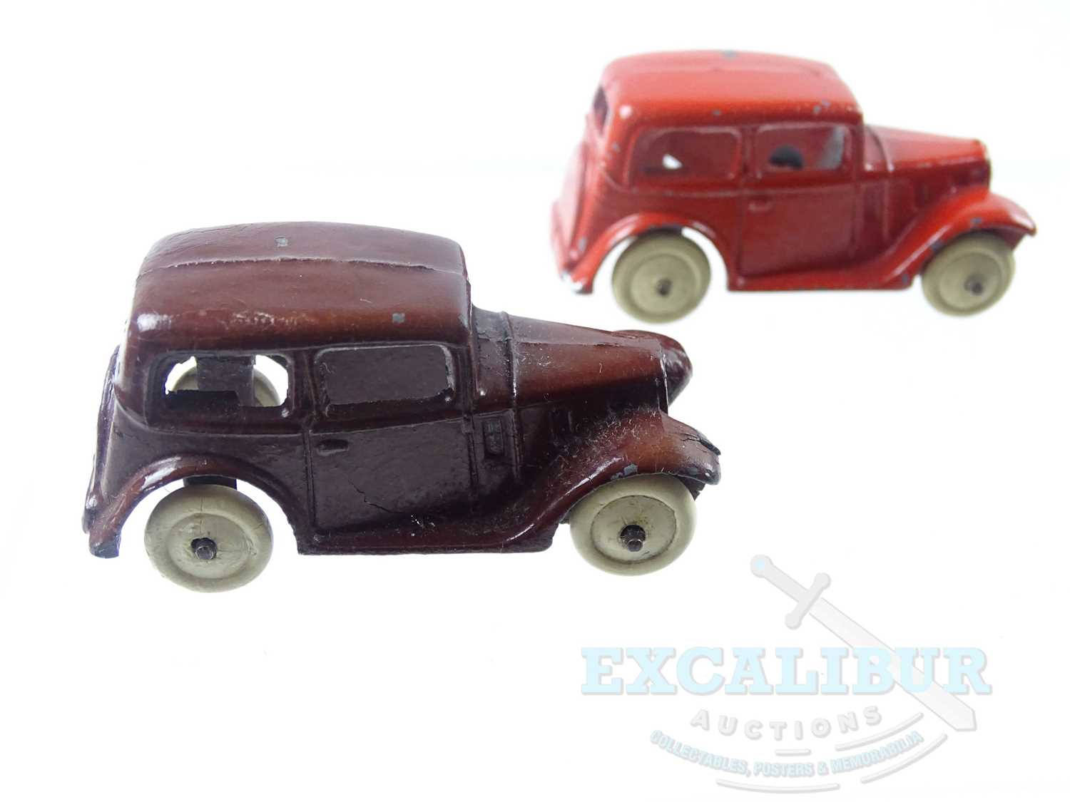 Lot 151 - A pair of Pre-War DINKY 35a Austin 7 saloon...