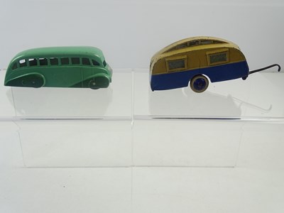 Lot 153 - A Pre War 30g DINKY Caravan, mid blue and...