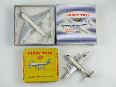 Lot 160 - A DINKY Toys 702 DH Comet 'BOAC G-ALYV' & 706...