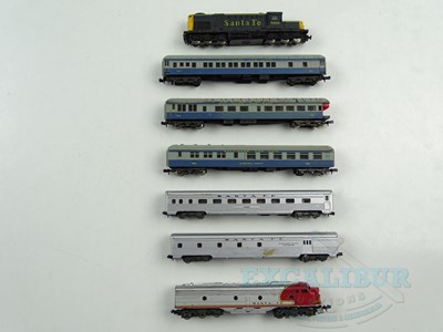 Lot 216 - A group of unboxed American outline N gauge...