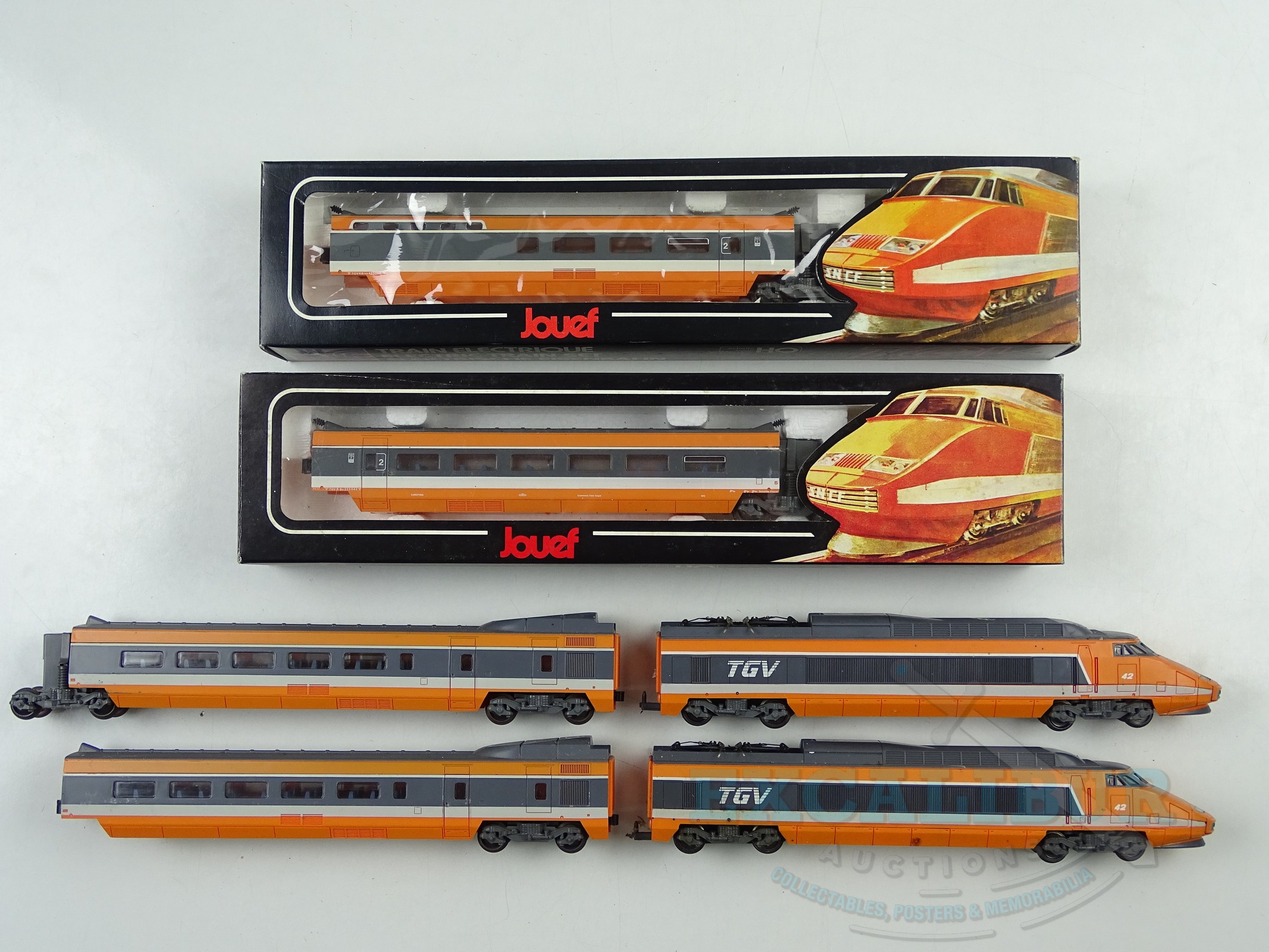 Lot 253 - A JOUEF HO gauge unboxed 4-car TGV in