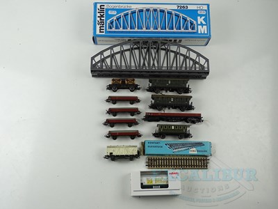 Lot 274 - A group of MARKLIN HO gauge rolling stock and...