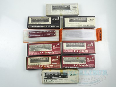 Lot 344 - A group of unbuilt OO gauge coach kits by PC...