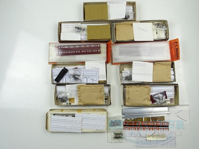 Lot 344 - A group of unbuilt OO gauge coach kits by PC...