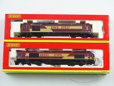 Lot 396 - A pair of HORNBY OO gauge EWS diesel...