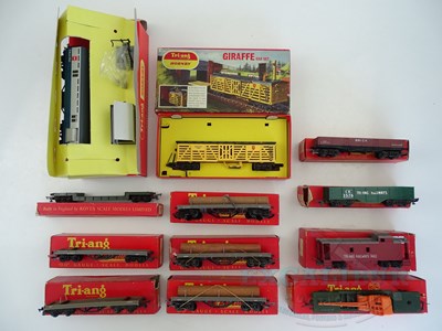 Lot 446 - A group of TRI-ANG OO gauge goods wagons and...