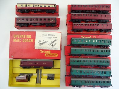 Lot 449 - A group of TRI-ANG OO gauge coaches and an...