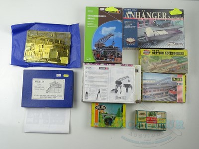 Lot 487 - A group of mixed building kits in N, HO, OO...