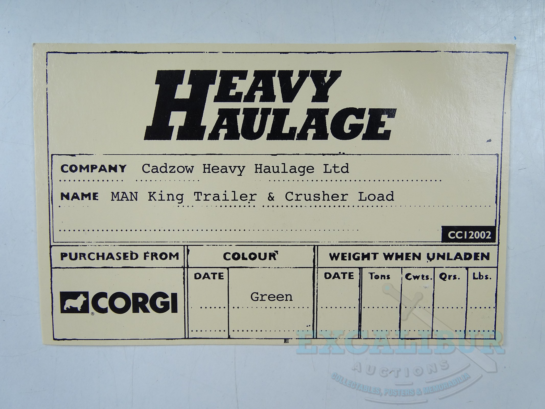 Corgi Heavy Haulage MAN King Trailer and offers Crusher Load cc12002 1:50 NIB