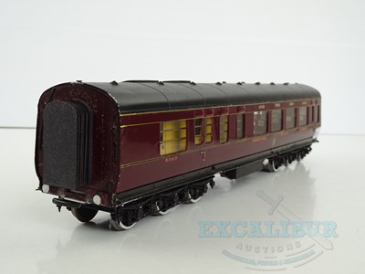 Lot 707 - An EXLEY O gauge 12-wheel LMS dining car in...