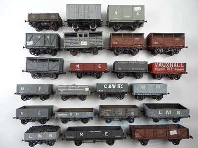 Lot 723 - A group of kitbuilt O gauge mixed wagons/vans...