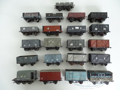 Lot 728 - A group of kitbuilt O gauge mixed wagons/vans...