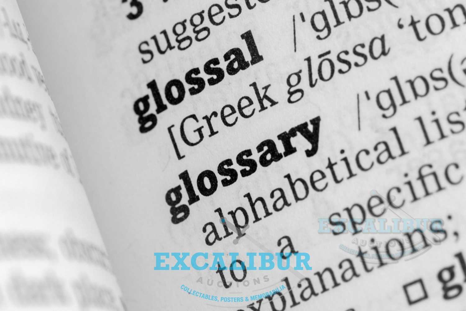 Lot 1 - GLOSSARY - Important Information - Please Read...