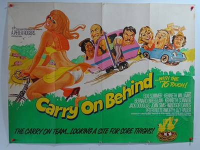 Lot 104 - CARRY ON BEHIND (1975) - A UK Quad film poster...