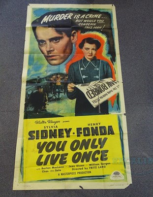 Lot 325 - YOU ONLY LIVE ONCE (1937) - A three sheet...