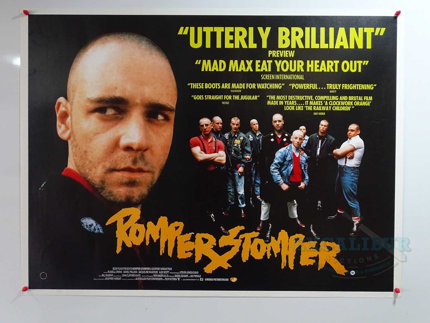 Lot 350 - ROMPER STOMPER (1992) - A UK Quad film poster -...