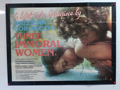 Lot 362 - THREE IMMORAL WOMEN (1979) - A UK Quad for the...