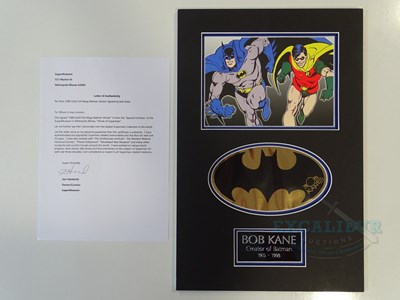 Lot 377 - A signed '1989 Gold Foil Mega Batman Sticker'...