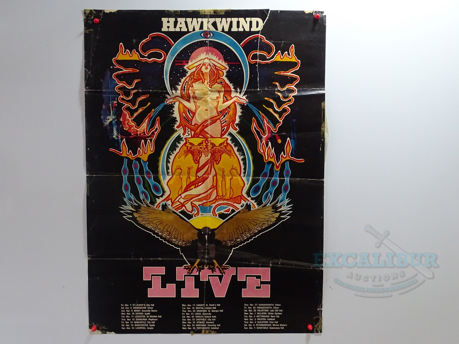 Lot 41 - HAWKWIND - A concert poster for Hawkwind Live