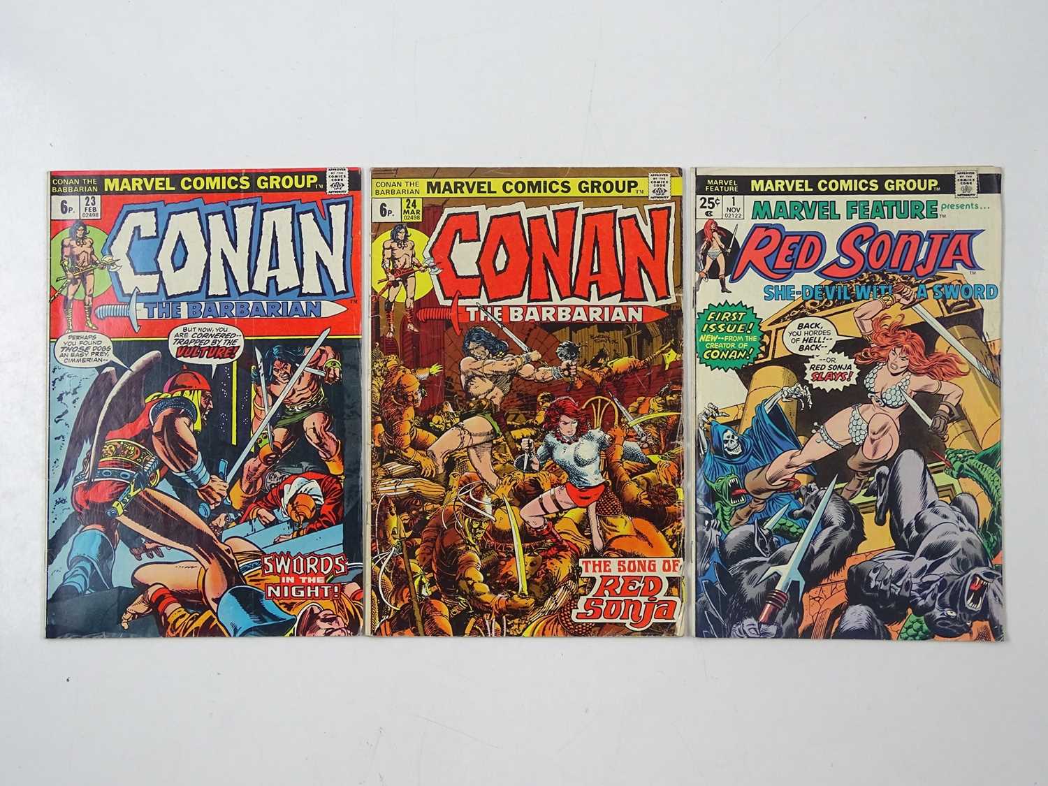Lot 228 - CONAN THE BARBARIAN #23, 24 & MARVEL FEATURE:...