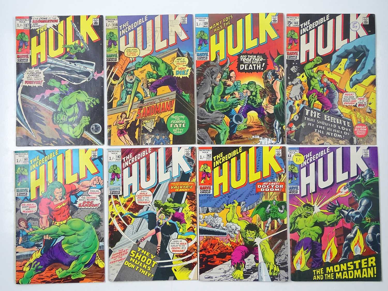 Lot 91 - INCREDIBLE HULK #137, 138, 139, 140, 141, 142,...