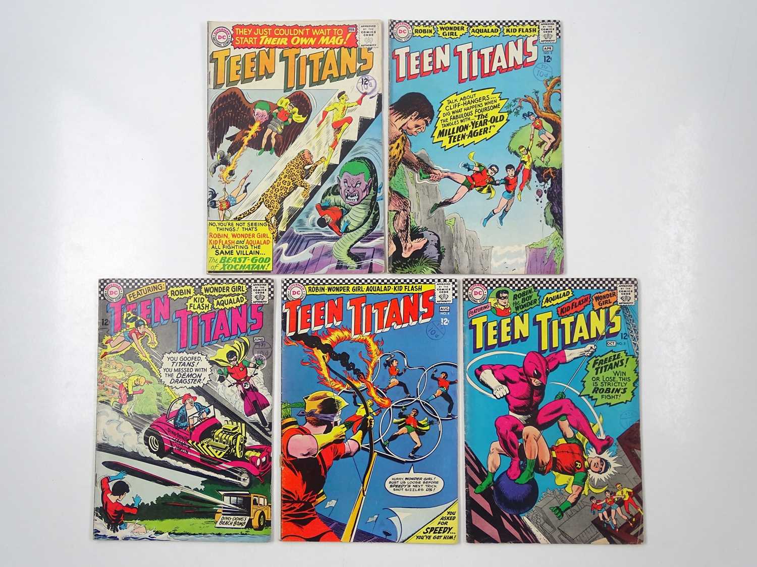 Lot 168 - TEEN TITANS #1, 2, 3, 4, 5 (5 in Lot) - (1966 -...