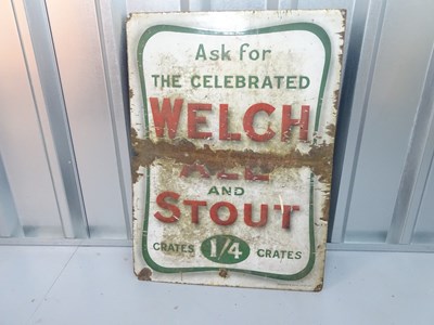 Lot 16 - WELCH ALE and STOUT (19" x 26") - enamel...