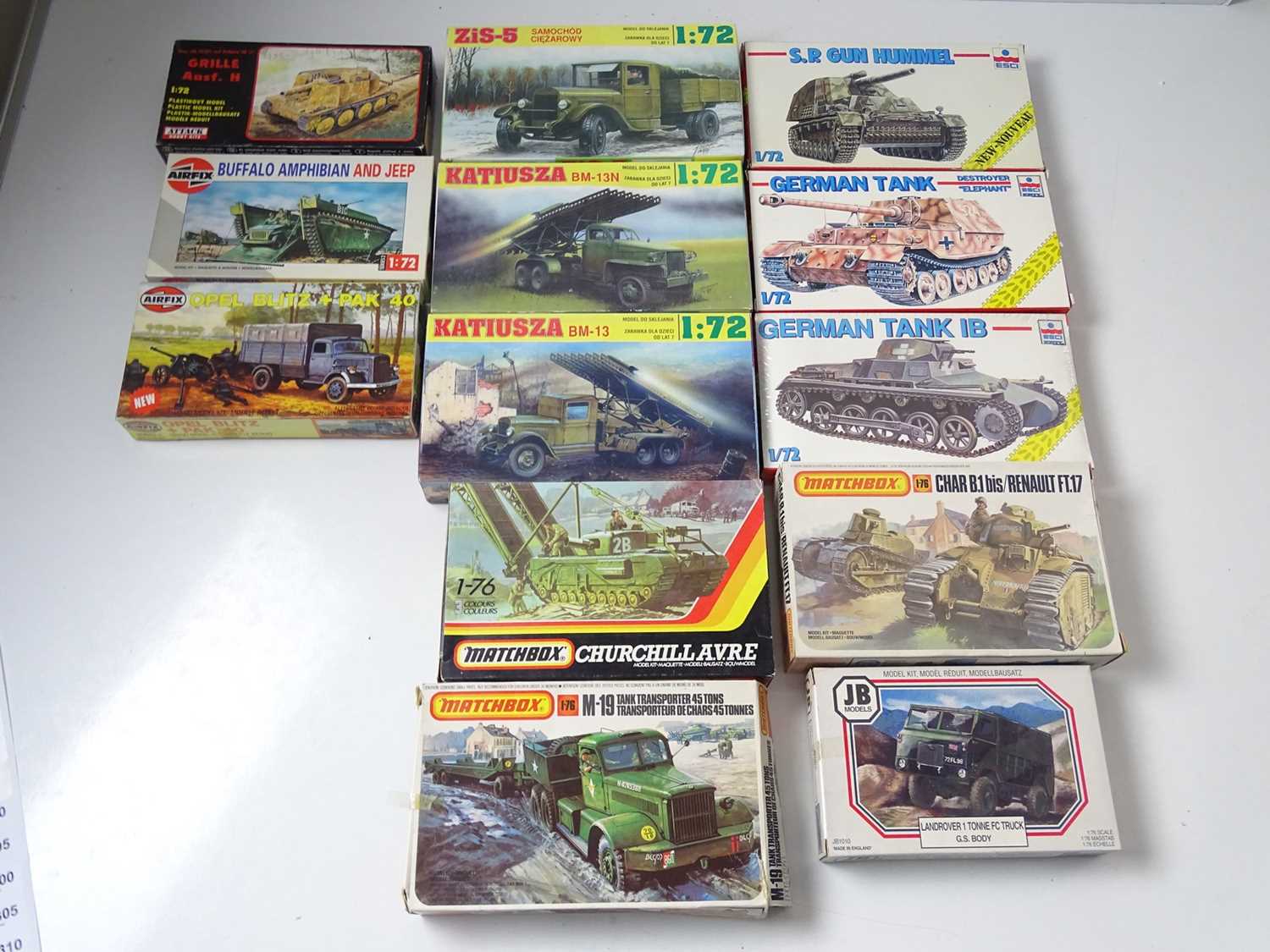 Lot 200 - A group of unbuilt military kits by AIRFIX,...