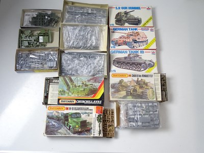 Lot 200 - A group of unbuilt military kits by AIRFIX,...