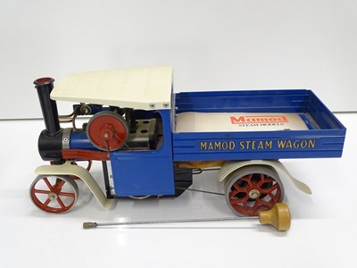 Lot 228 - A MAMOD live steam Steam Wagon in blue/white...