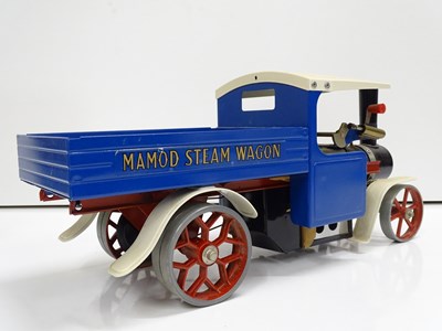 Lot 228 - A MAMOD live steam Steam Wagon in blue/white...