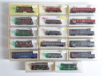 Lot 254 - A group of LILIPUT HOe gauge wagons and...