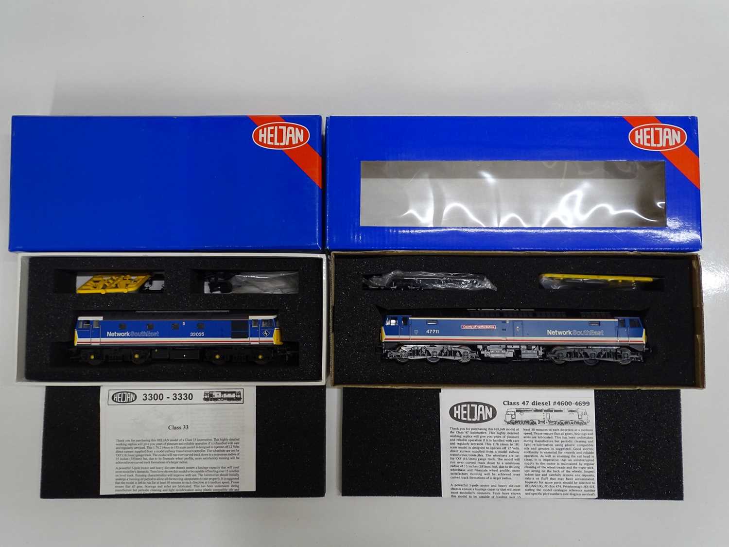 Lot 436 - A pair of HELJAN OO gauge diesel locomotives...