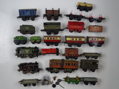 Lot 545 - A group of HORNBY O gauge clockwork locos,...