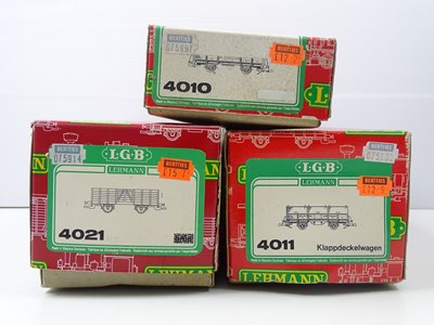 Lot 562 - A group of LGB G scale open wagons comprising...