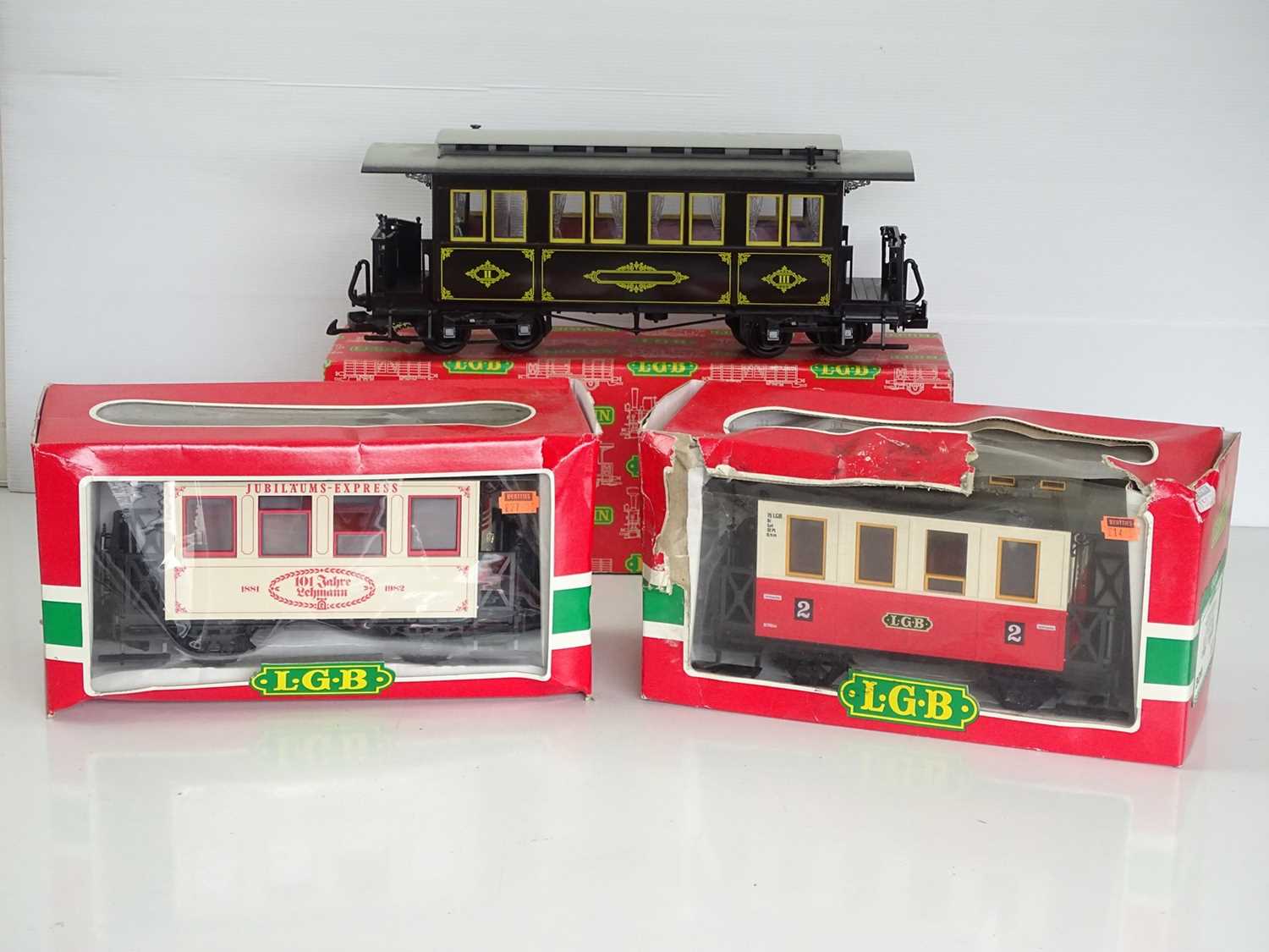 Lot 566 - A group of LGB G scale 4-wheel and bogie...