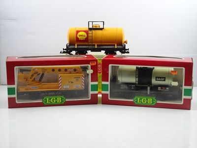 Lot 577 - A group of LGB G scale wagons comprising 4040...