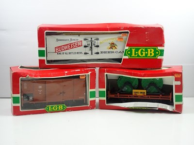 Lot 578 - A mixed group of LGB G scale wagons comprising...