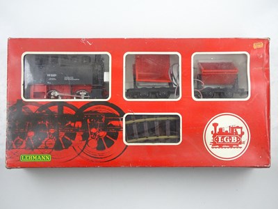 Lot 584 - An LGB G scale 20601T starter goods train set...