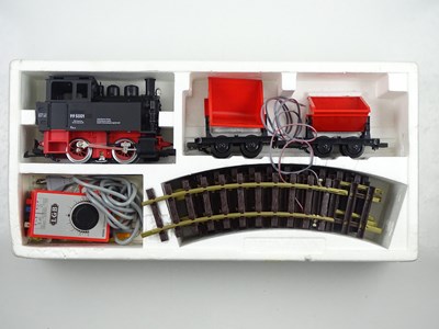 Lot 584 - An LGB G scale 20601T starter goods train set...