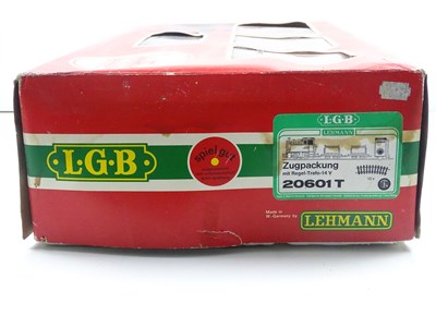Lot 584 - An LGB G scale 20601T starter goods train set...