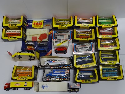 Lot 85 - A large group of CORGI diecast cars, buses and...