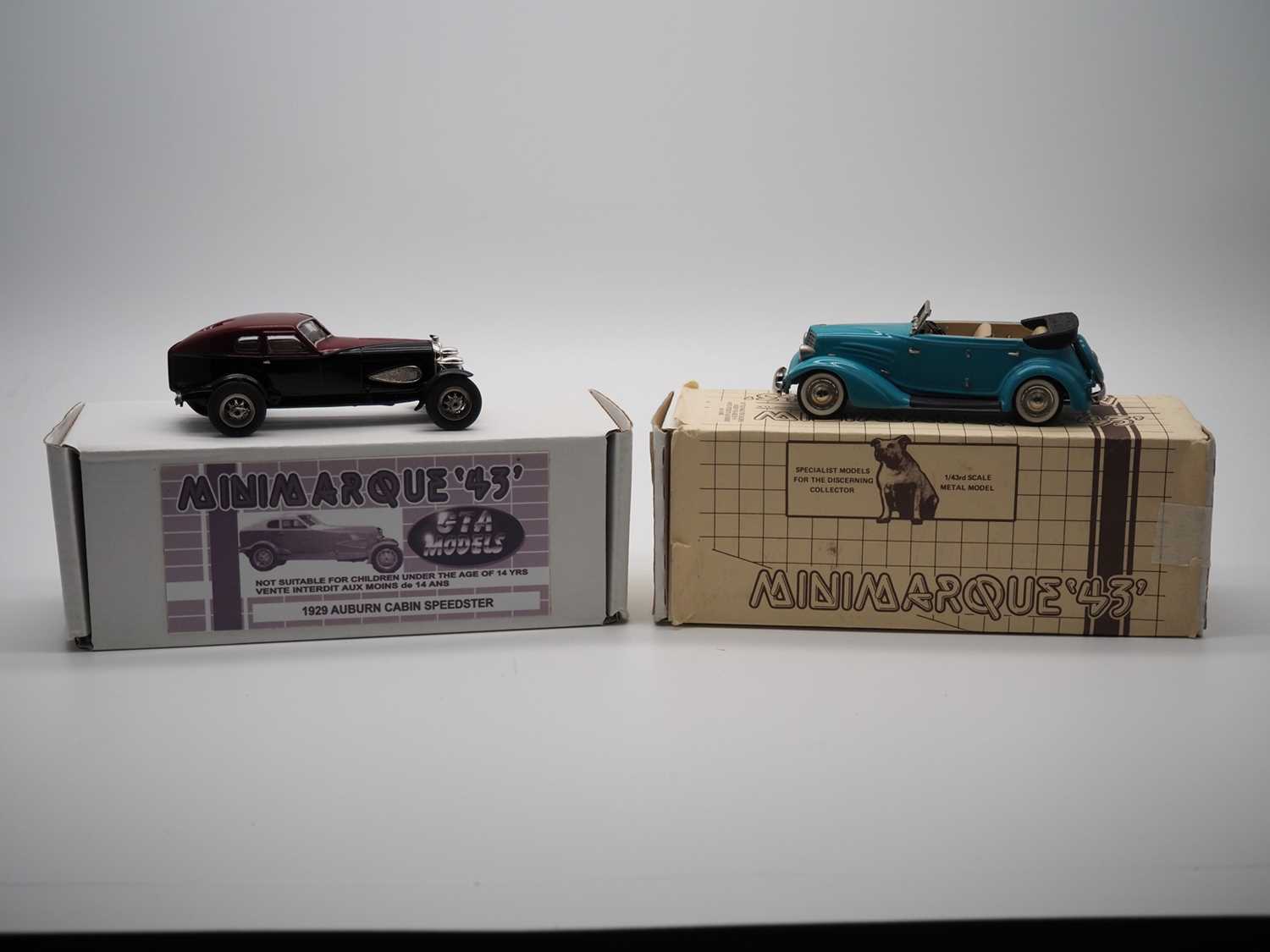 Lot 179 - A pair of 1:43 scale hand built white metal...
