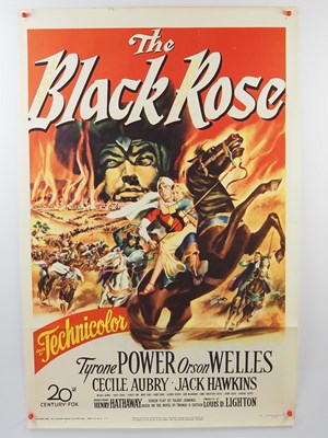 Lot 131 - THE BLACK ROSE (1950) fiery action artwork of...