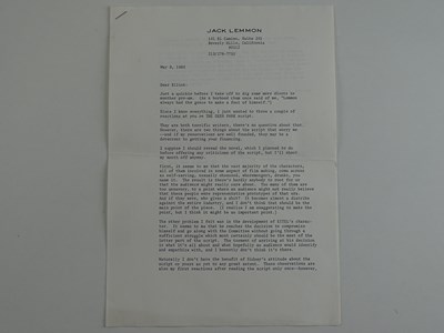 Lot 37 - A typed, personal letter to ELLIOTT KASTNER,...