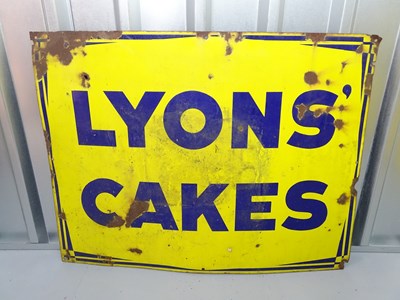 Lot 31 - LYONS CAKES (39" x 30")- enamel single sided...