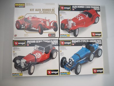 Lot 108 - A group of BBURAGO 1:18 scale kits - E in G/VG...