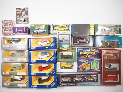 Lot 135 - A mixed tray of boxed diecast cars and vans...