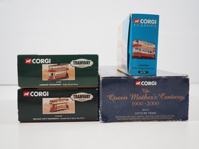 Lot 211 - A group of CORGI trams to include Tramlines...